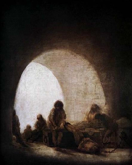 Francisco de goya y Lucientes A Prison Scene oil painting image